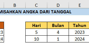 Memisahkan Tanggal Menjadi Hari, Bulan dan Tahun Dalam Microsoft Excel